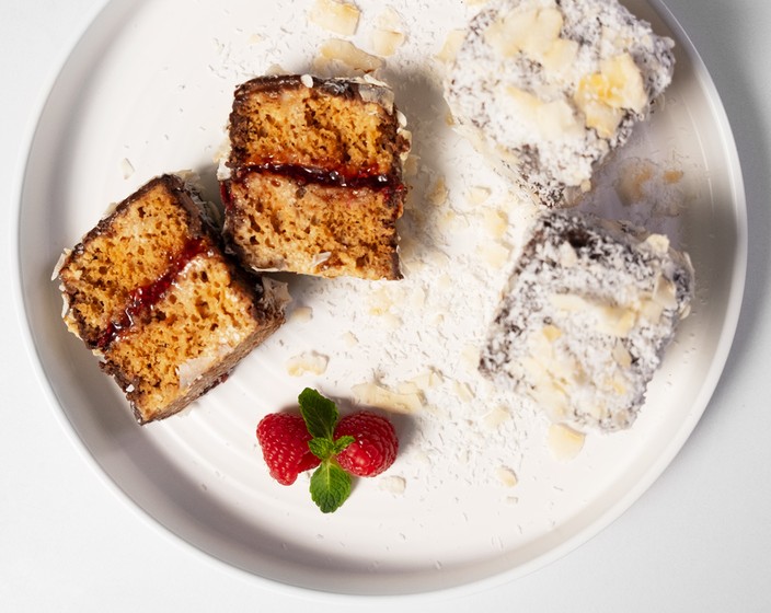 Panna Cotta Lamingtons