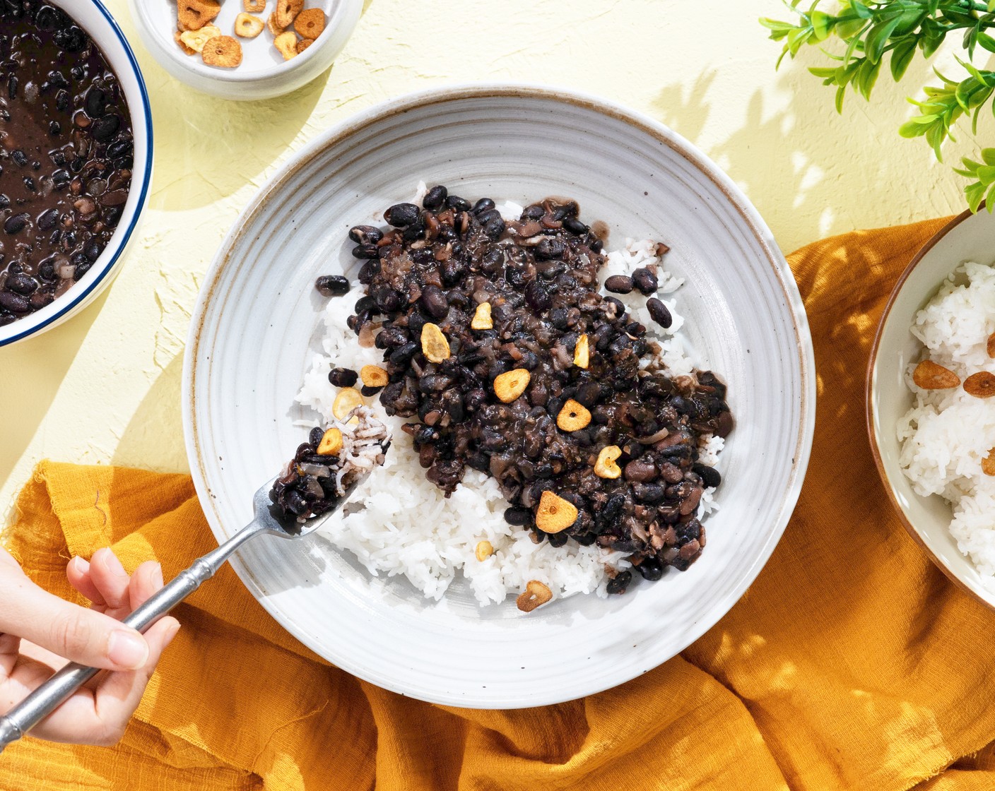 Brazilian Black Beans and Garlic Rice