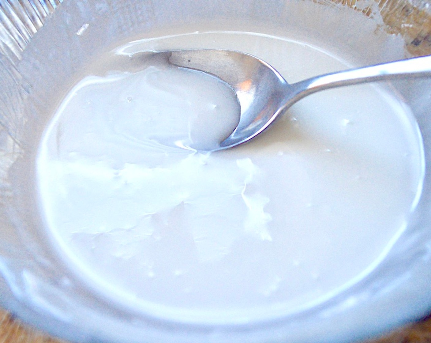 step 6 While the pancakes cook, quickly make the easy icing. Stir Powdered Confectioners Sugar (3/4 cup) and Water (1 Tbsp) together until it is a shiny, runny icing.