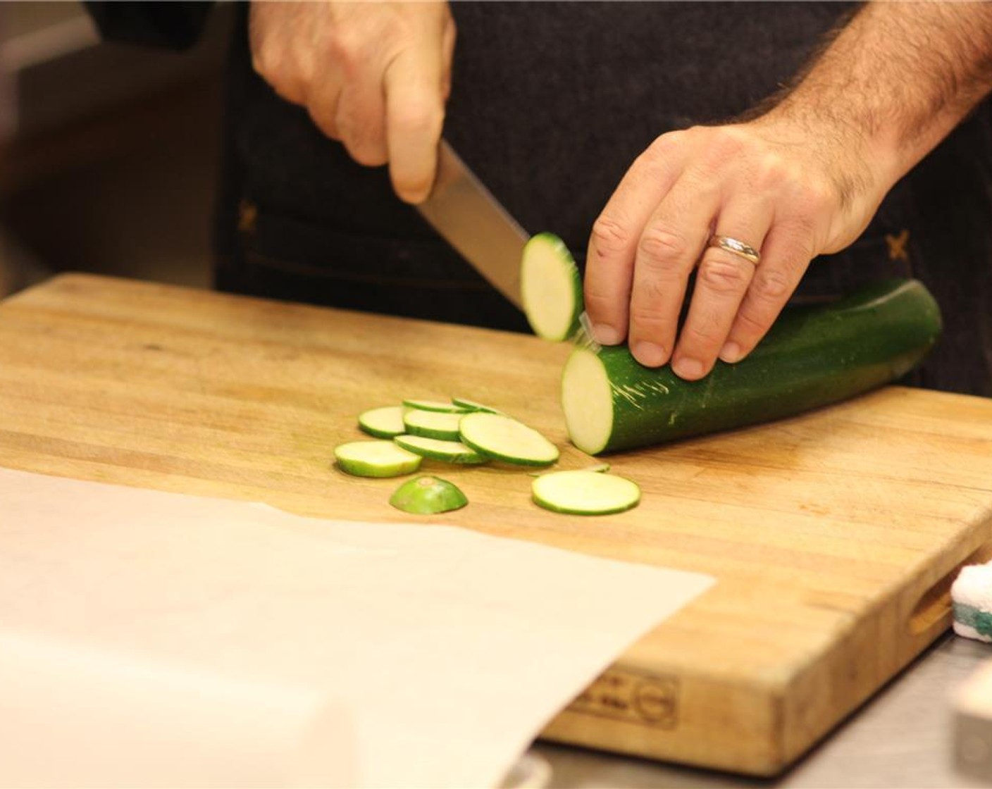 step 8 Slice the Fingerling Potato (1/3 cup), Bell Peppers (2 1/2 Tbsp), Gold Bar Zucchini (3 Tbsp), Zucchini (3 Tbsp) and Lemon (1/2).