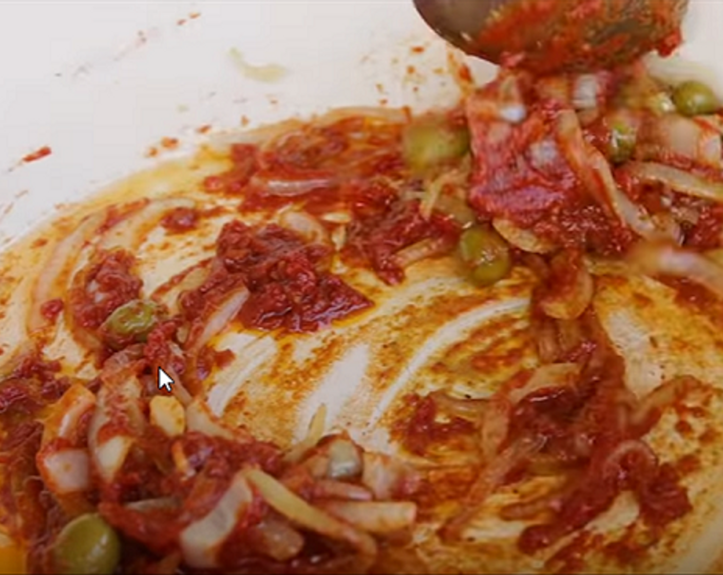 step 2 Add Chicken Bouillon Cubes (3), Tomato Paste (1/4 cup) and Manzanilla Olives (2 Tbsp), mix to dissolve bouillons.