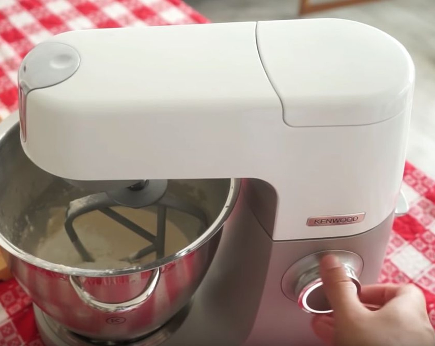 step 2 Add All-Purpose Flour (4 cups) to the bowl and mix for 1 minute.