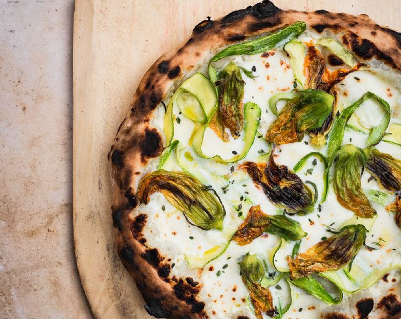 Centercut Squash Blossom Pizza