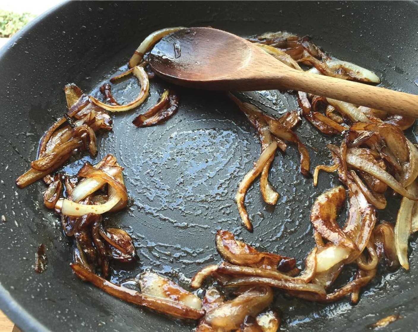 step 5 Add in the Blackstrap Molasses (1 tsp) and toss the onions around until covered. Set aside for later.