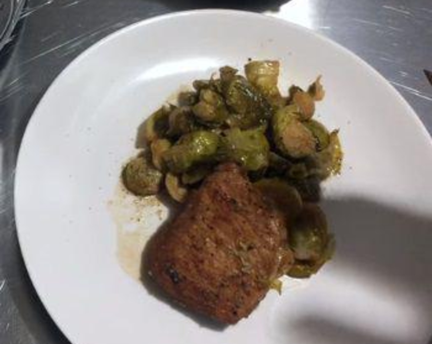 Pork Chops and Brussels Sprouts