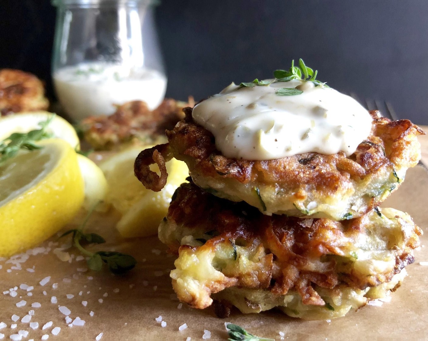 step 7 Serve fritters immediately with the lemon caper aioli.