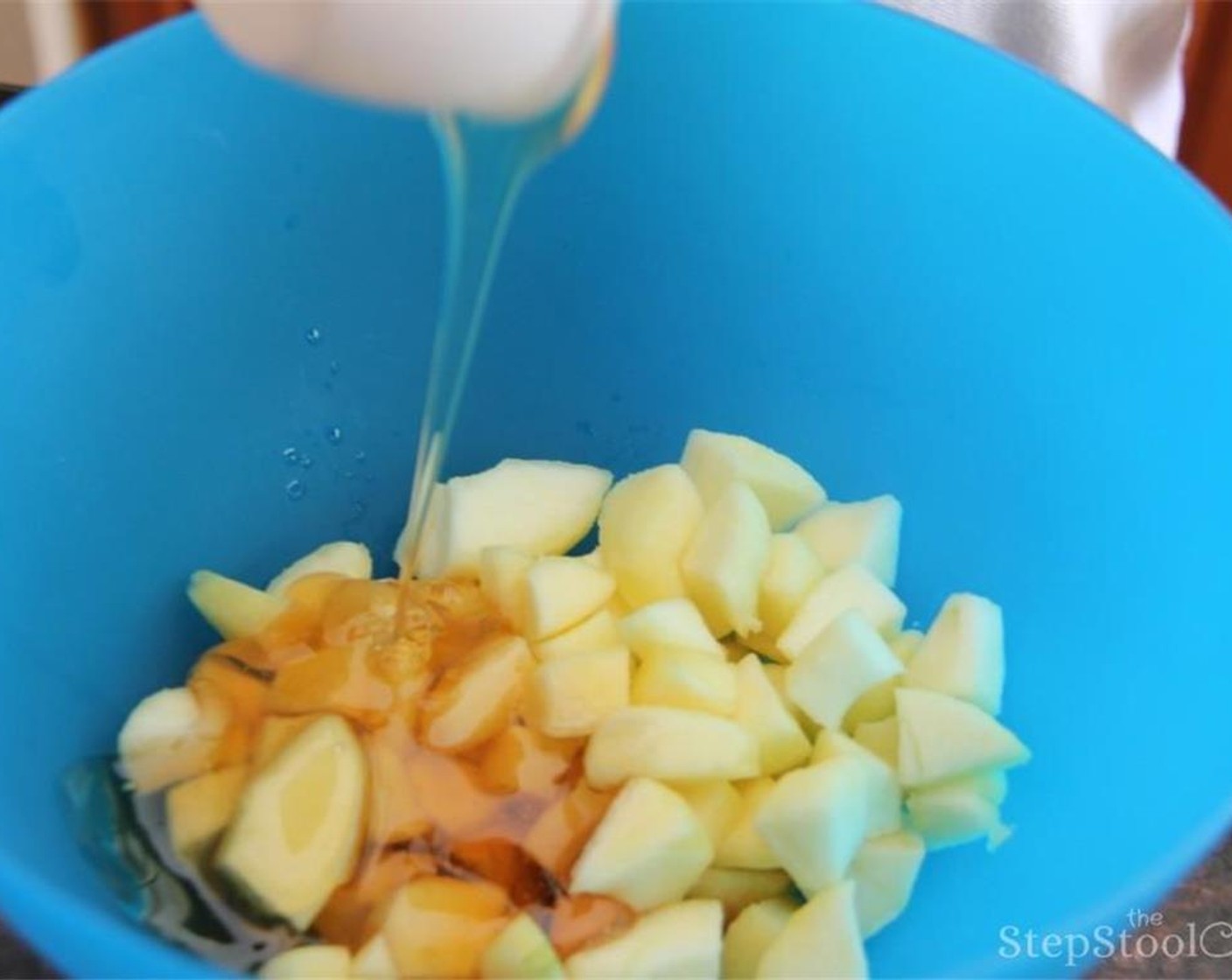 step 4 Combine the diced apple, Honey (1/2 cup), Vanilla Extract (1 tsp), lemon juice, Simply Organic Cinnamon, Ground (1 tsp), and Ground Nutmeg (1/4 tsp) in a bowl and set aside. This is the filling.