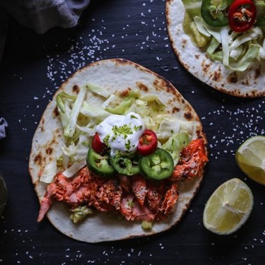 Cuban Spiced Sockeye Tacos with Lime Crema Recipe | SideChef