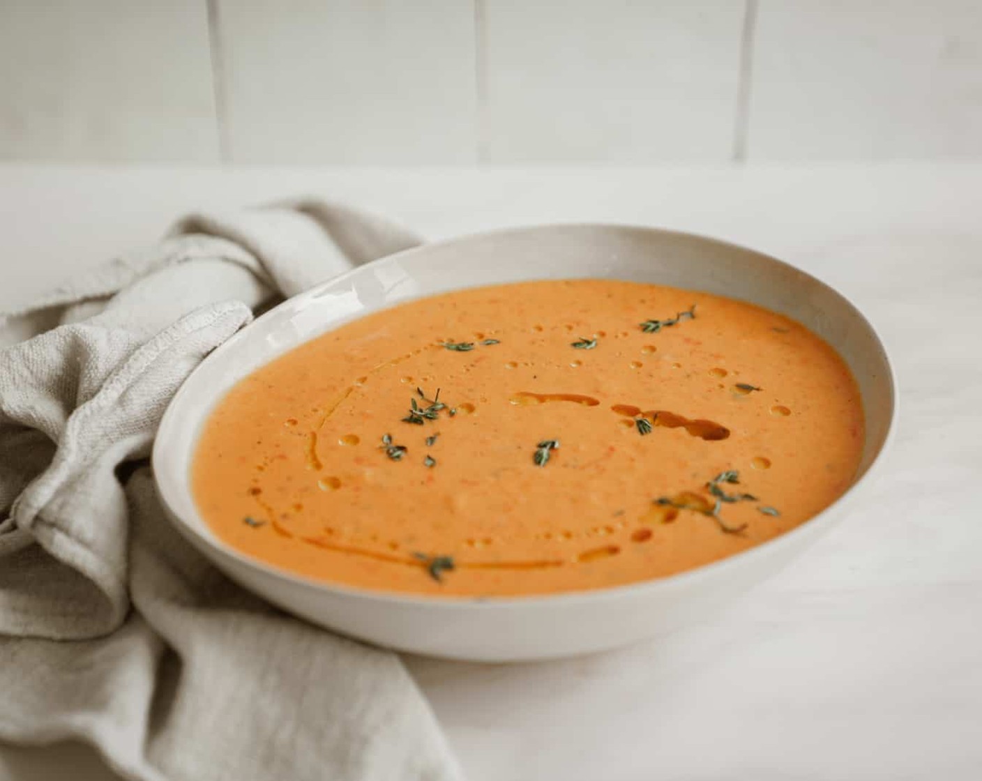 Sheet Pan Roasted Red Pepper and Tomato Soup