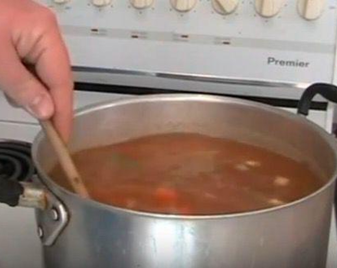 step 2 Add Chicken Stock (8 cups) and Water (2 cups). Let soup come to a boil and then turn down to a lower heat. Allow to simmer for 30-40 minutes.
