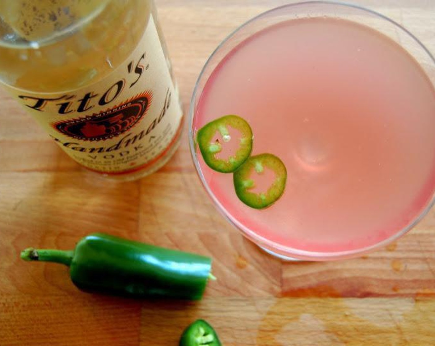 step 3 Strain into your favorite glass. Garnish with some Jalapeño Pepper Slices (to taste) if preferred. Serve and enjoy!