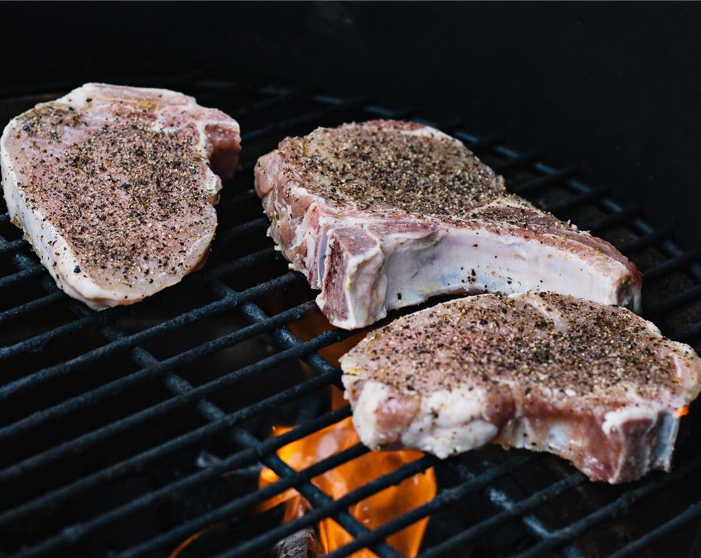 step 5 Cook on the grill, undisturbed, just long enough for the pork to pick up some color and grill marks, 4 to 5 minutes for medium doneness.