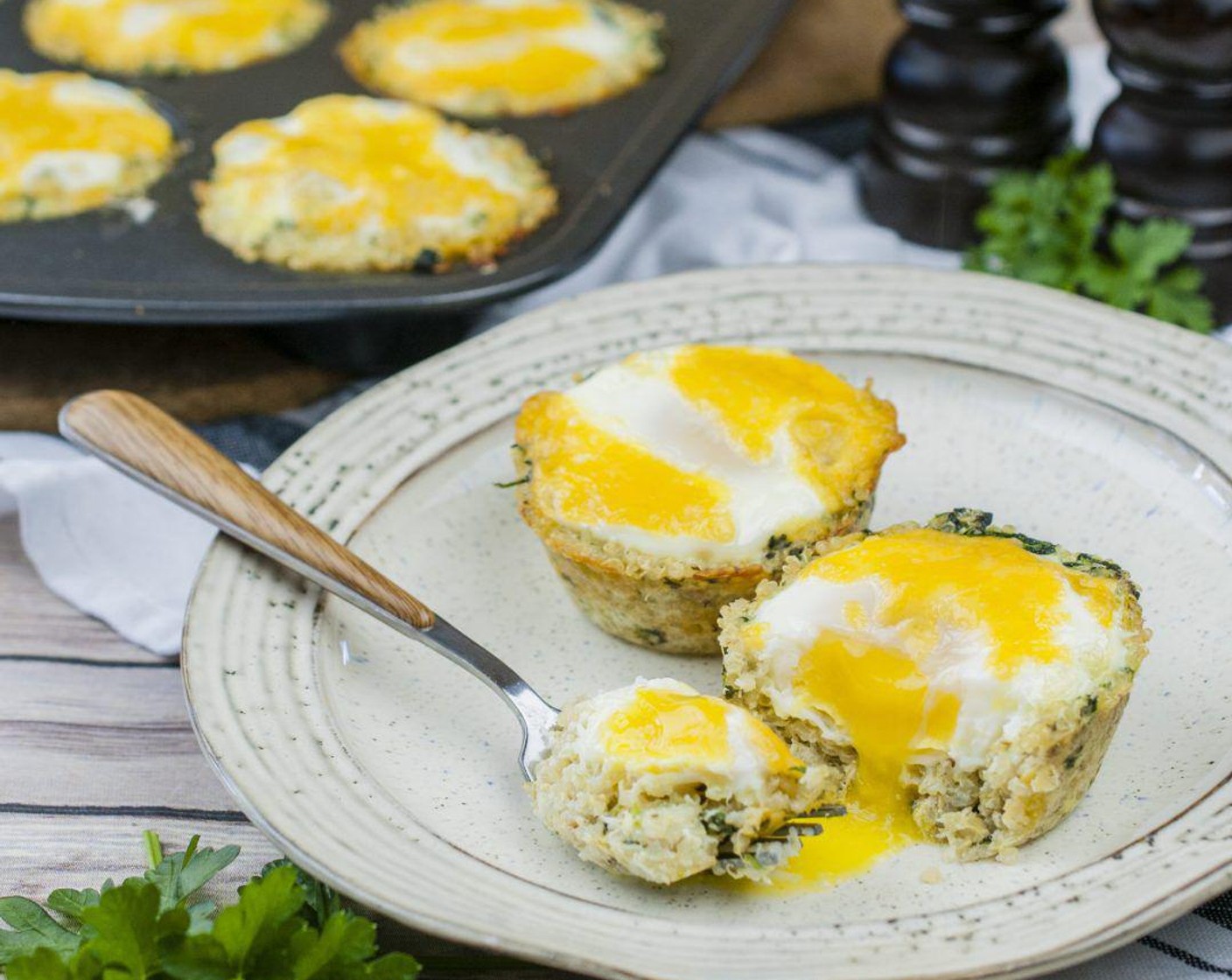 step 7 Using a rubber spatula or other flat device, scoop cups out of muffin tray and serve immediately and enjoy!