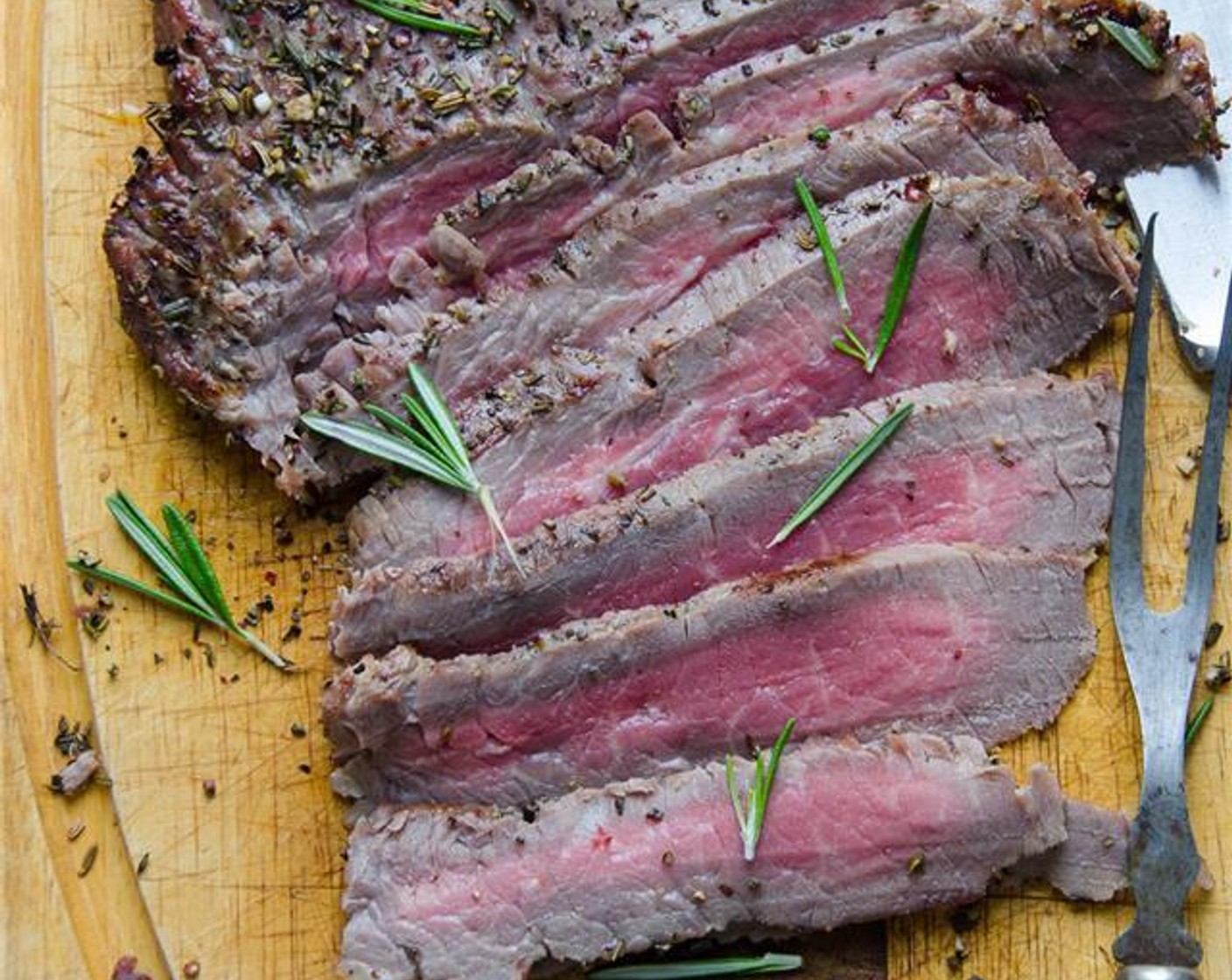 Herb and Peppercorn Crusted Flank Steak