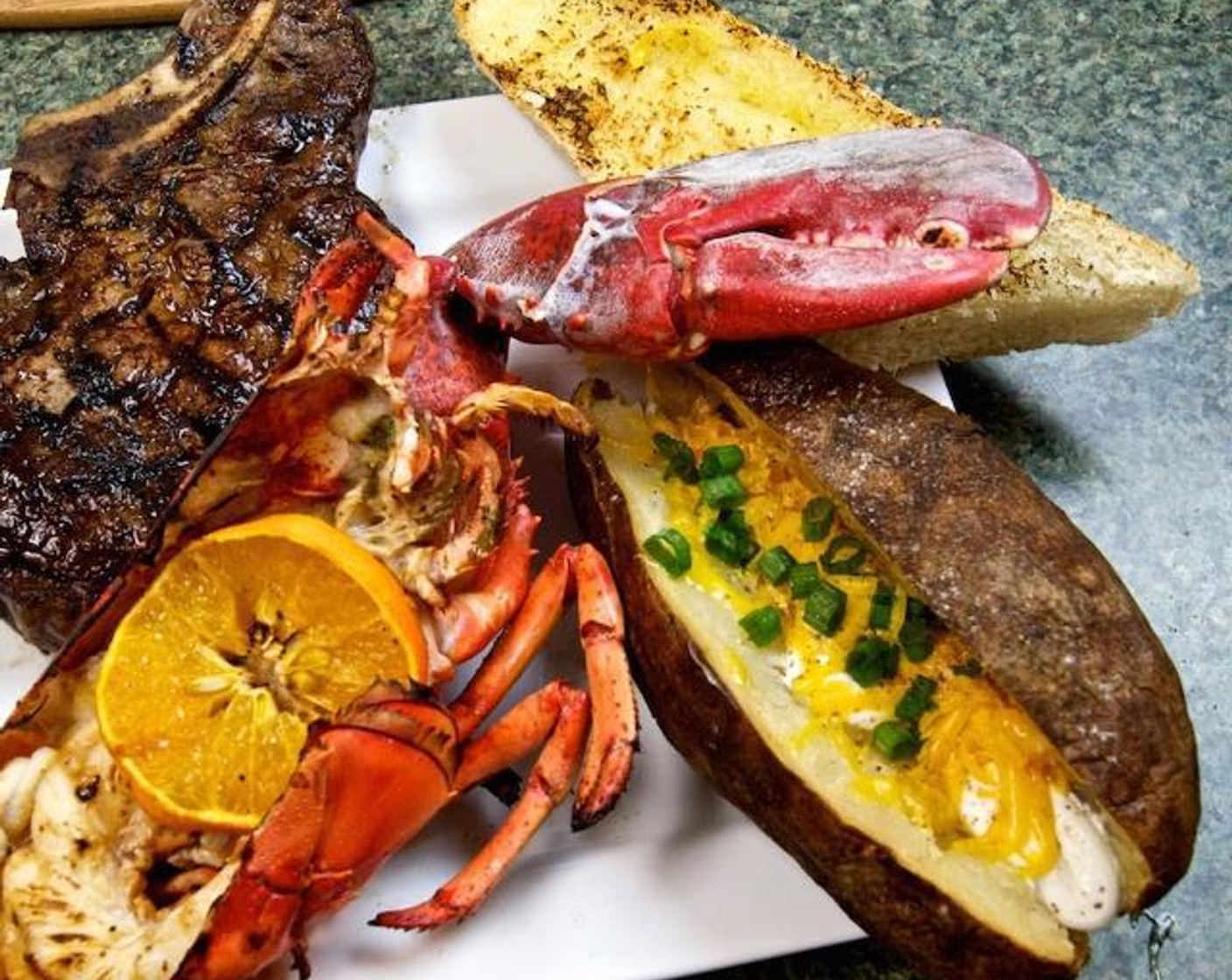 Steak and Tangerine Lobster