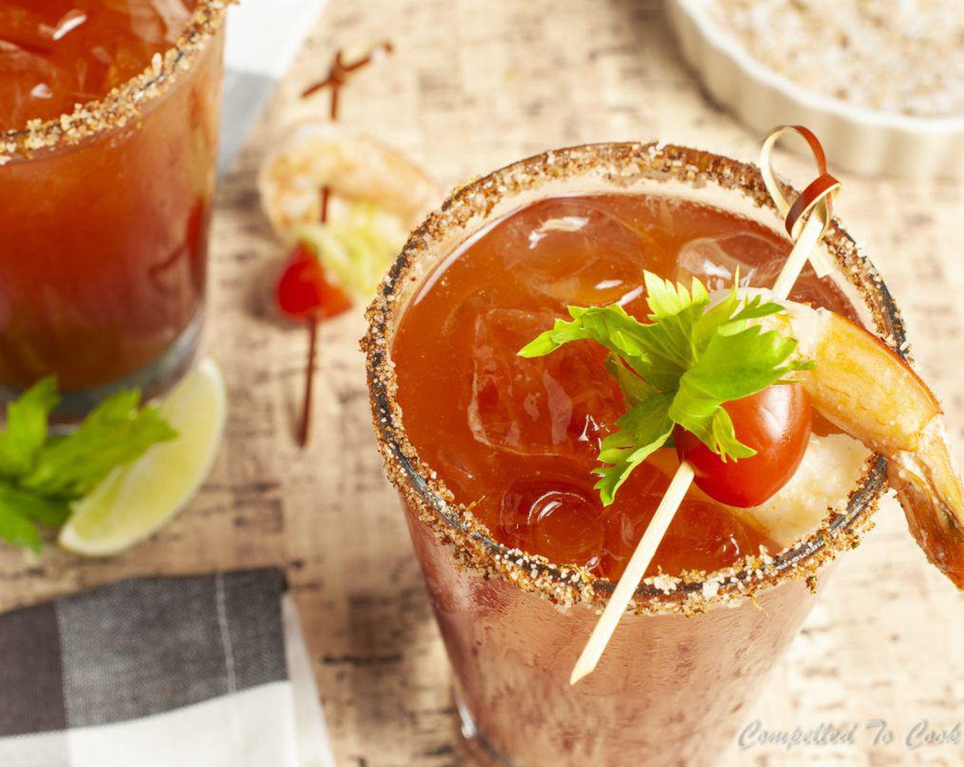 step 3 Fill the salt-rimmed glasses 1/3 full of ice and pour tomato mixture equally between glasses and top each with 1/2 a Corona Beers (2 bottles). Garnish as desired and serve immediately. Enjoy!