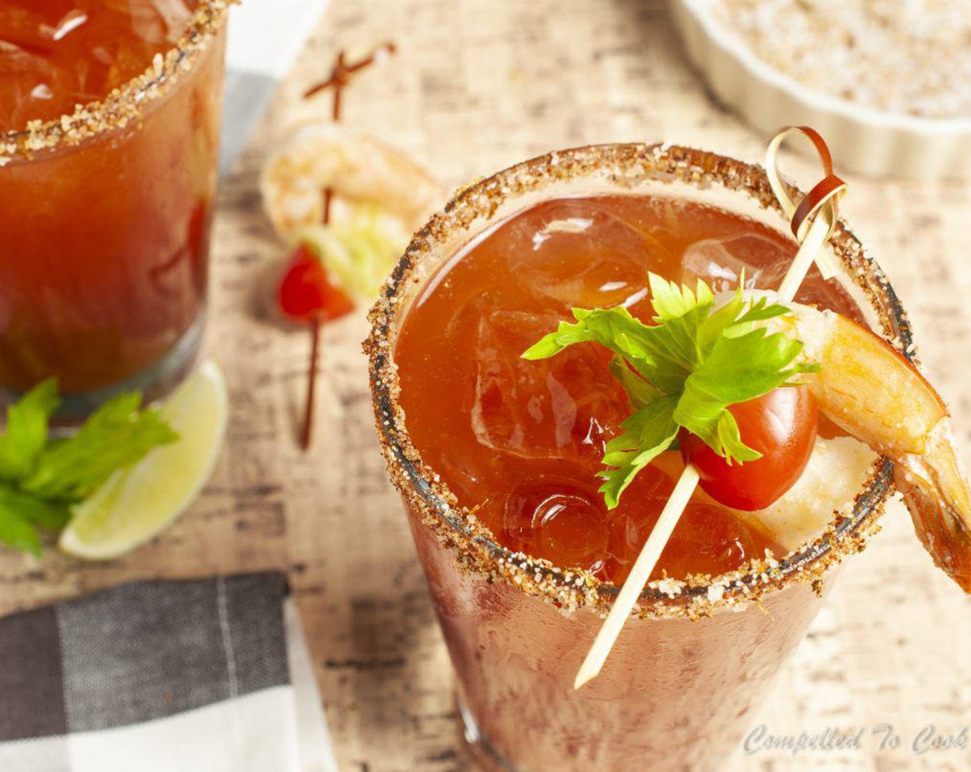 step 3 Fill the salt-rimmed glasses 1/3 full of ice and pour tomato mixture equally between glasses and top each with 1/2 a Corona (2 bottles). Garnish as desired and serve immediately. Enjoy!