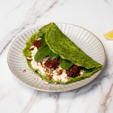 Green Crepes with Goat Cheese and Sun-dried Tomatoes Recipe | SideChef