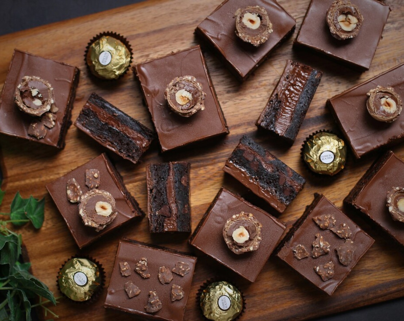 step 13 Sprinkle Ferrero Rocher® Chocolate (10) evenly over the top of Chocolate Glaze before it sets.  Refrigerate brownies overnight (or for at least 8 hours) before slicing and serving. Enjoy!