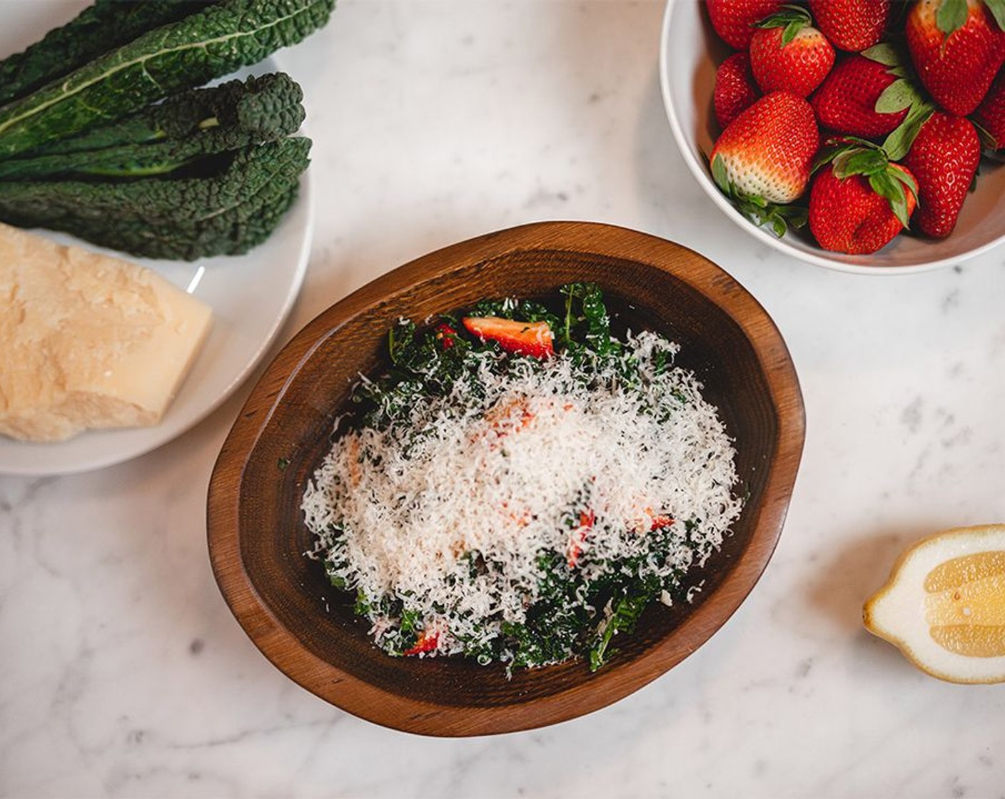 Kale and Strawberry Salad with Parmesan