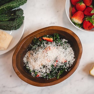 Kale and Strawberry Salad with Parmesan Recipe | SideChef