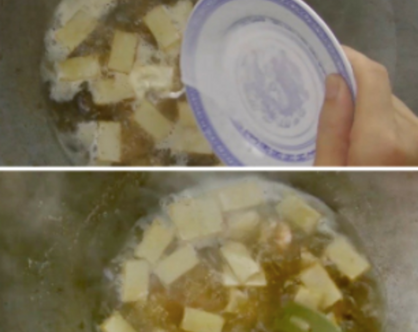 step 6 To make the cornstarch mixture, add Corn Starch (1 Tbsp) to Water (4 Tbsp) and mix until the cornstarch is completely dissolved.  Add cornstarch mixture, continue to mix and simmer until mixture thickens.