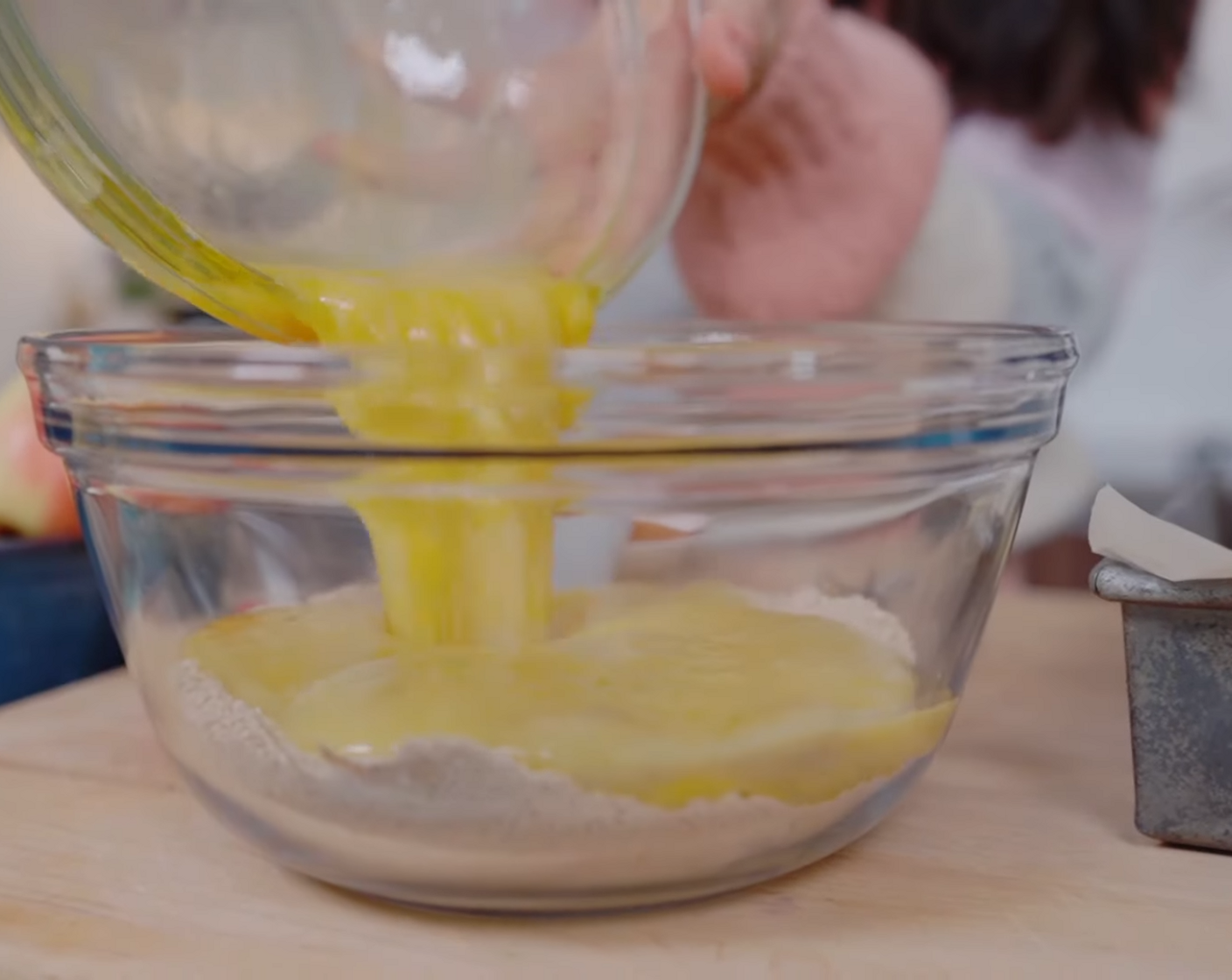 step 4 Pour wet ingredients into the large bowl with coconut flour mixture. Fold in Apple (1 cup).