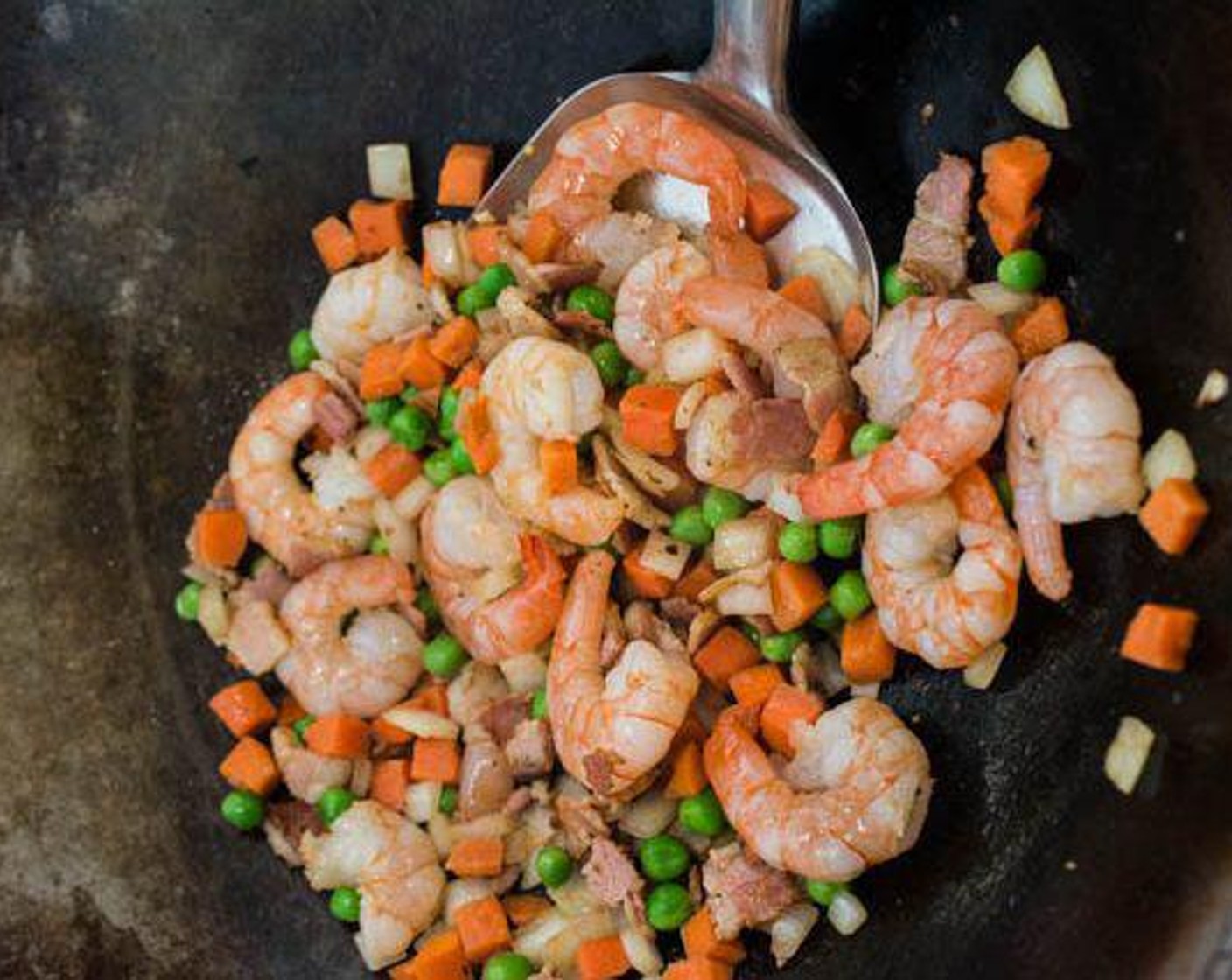 step 6 Add the Medium Shrimp (8 oz) to the wok. Stir-fry until cooked (this should take less than 1 minute).