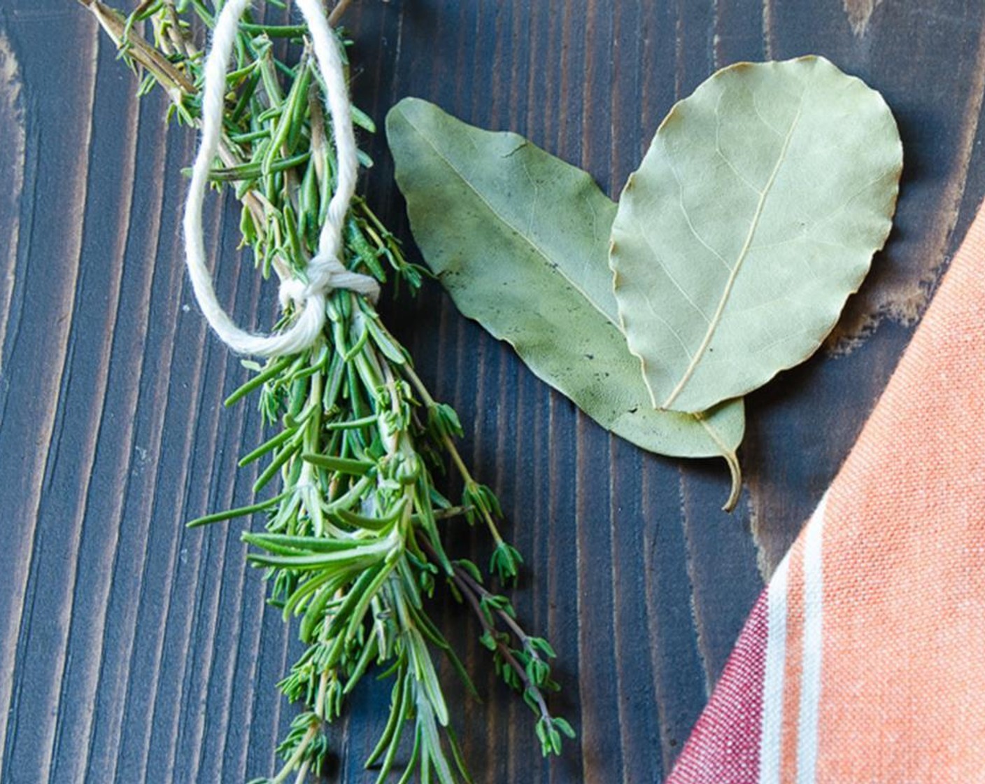 step 6 Tie Fresh Thyme (3 sprigs) and Fresh Rosemary (3 sprigs) into a bundle with kitchen twine.