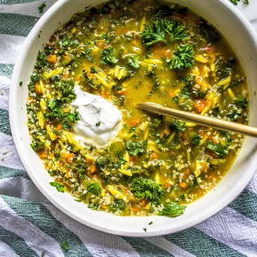 Curry Chickpea Rice and Kale Soup Recipe | SideChef