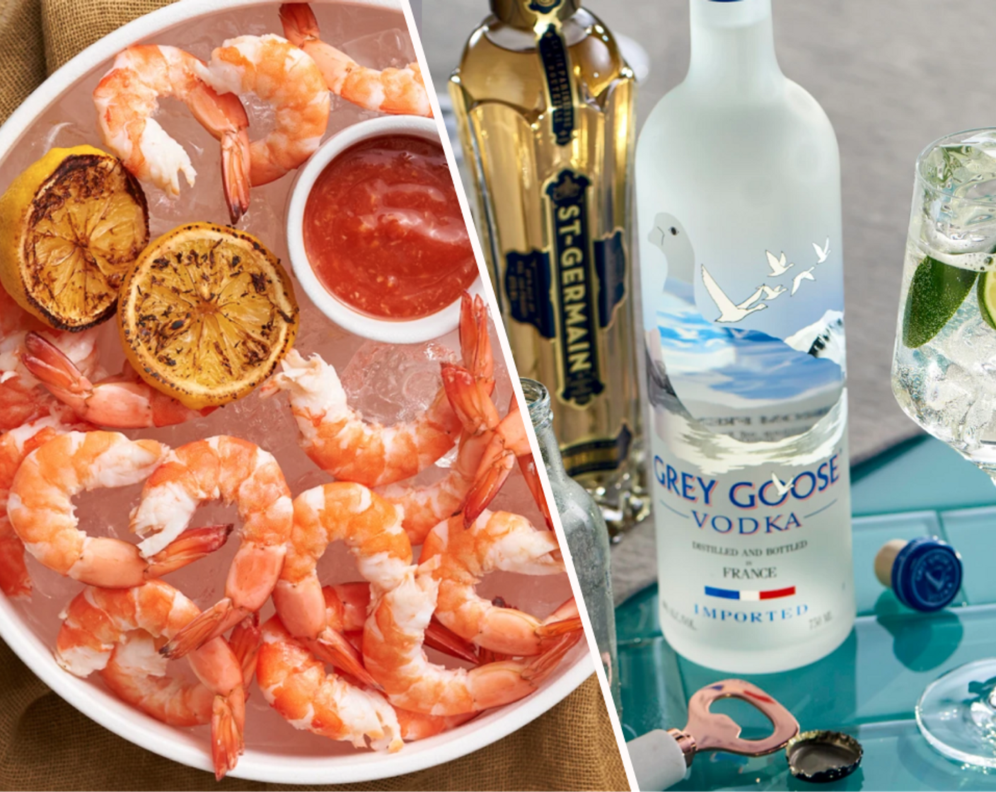 Shrimp Cocktail and Le Grand Fizz Cocktail
