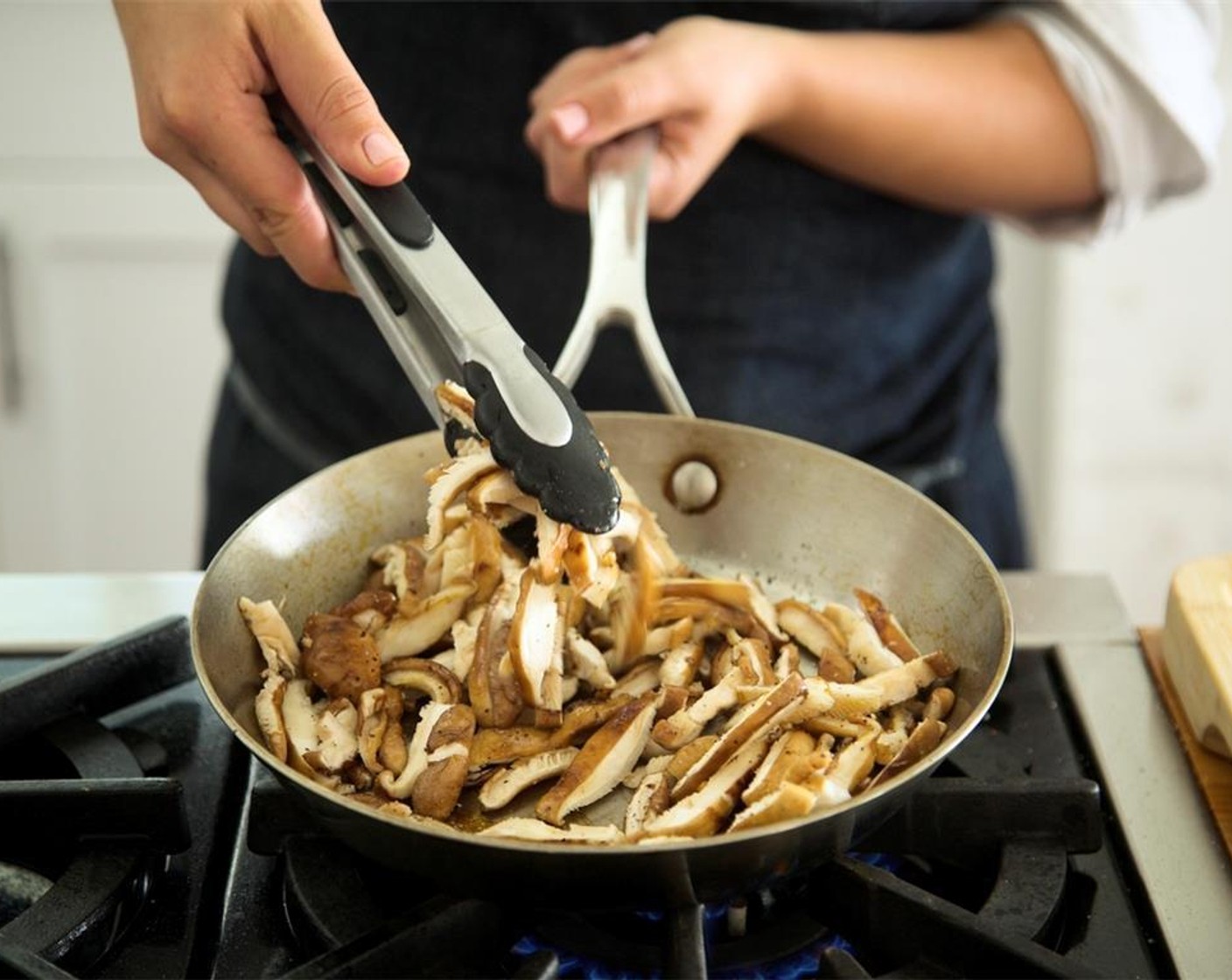 step 15 Add mushrooms, Salt (1/4 tsp), and Ground Black Pepper (1/4 tsp). Saute for four minutes until soft.