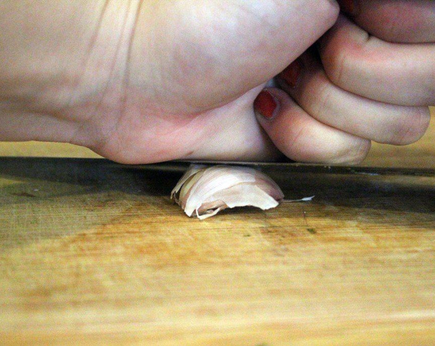 step 4 Crush the Garlic (5 cloves).
