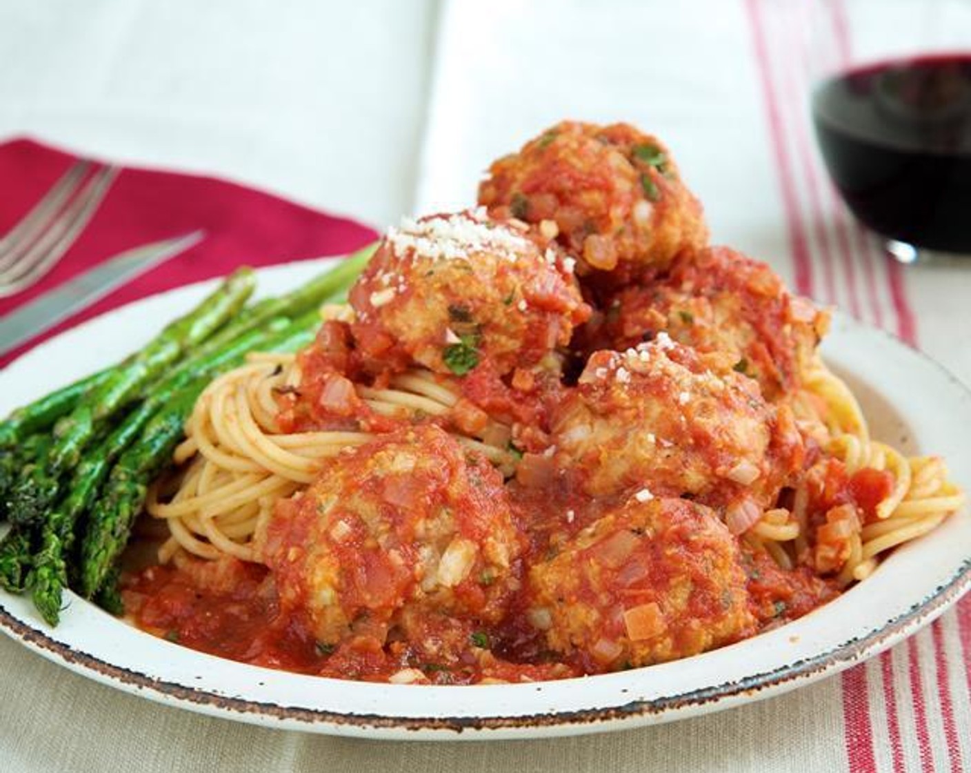 Italian Turkey Meatballs with Roasted Asparagus