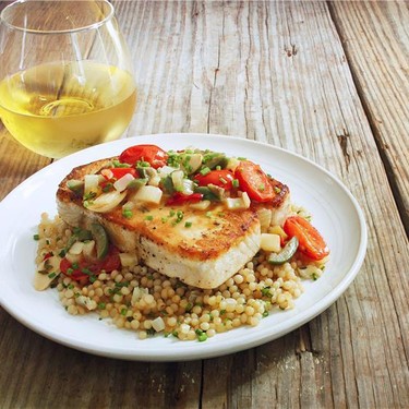 Pan Roasted Swordfish with Spicy Tomatoes Recipe | SideChef