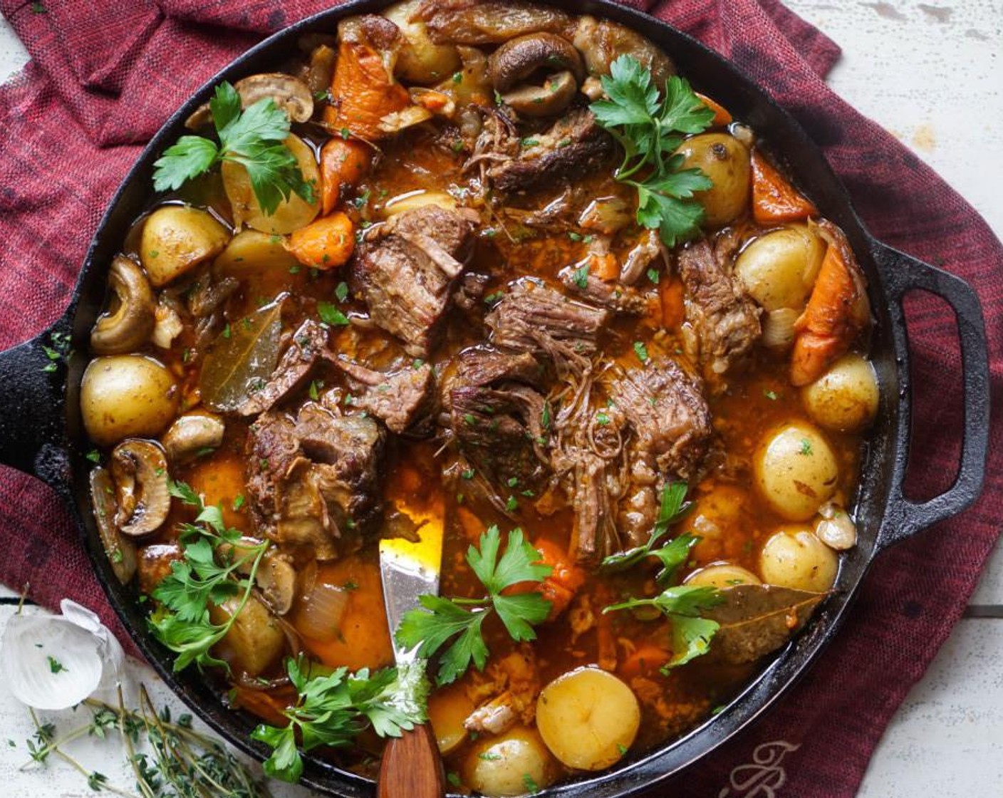 Skillet Beef Short Rib Pot Roast