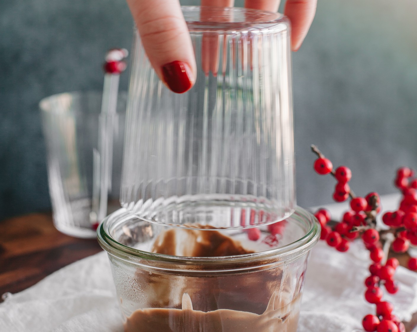 step 1 Dip your glass into Chocolate Syrup (to taste).