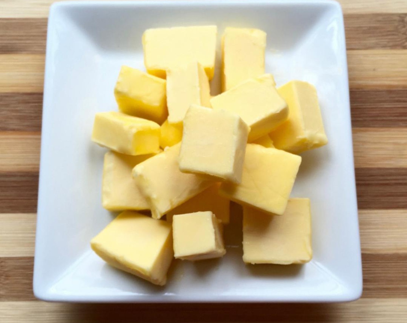 step 1 Cut cold Butter (1/2 cup) into small chunks and chill in refrigerator before use.