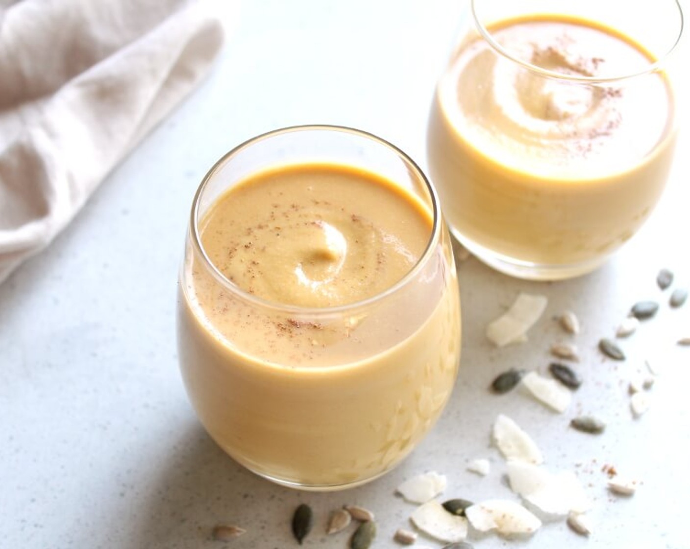 step 3 Pour into two glasses or jars, and dust with Simply Organic Cinnamon, Ground (to taste) and enjoy!