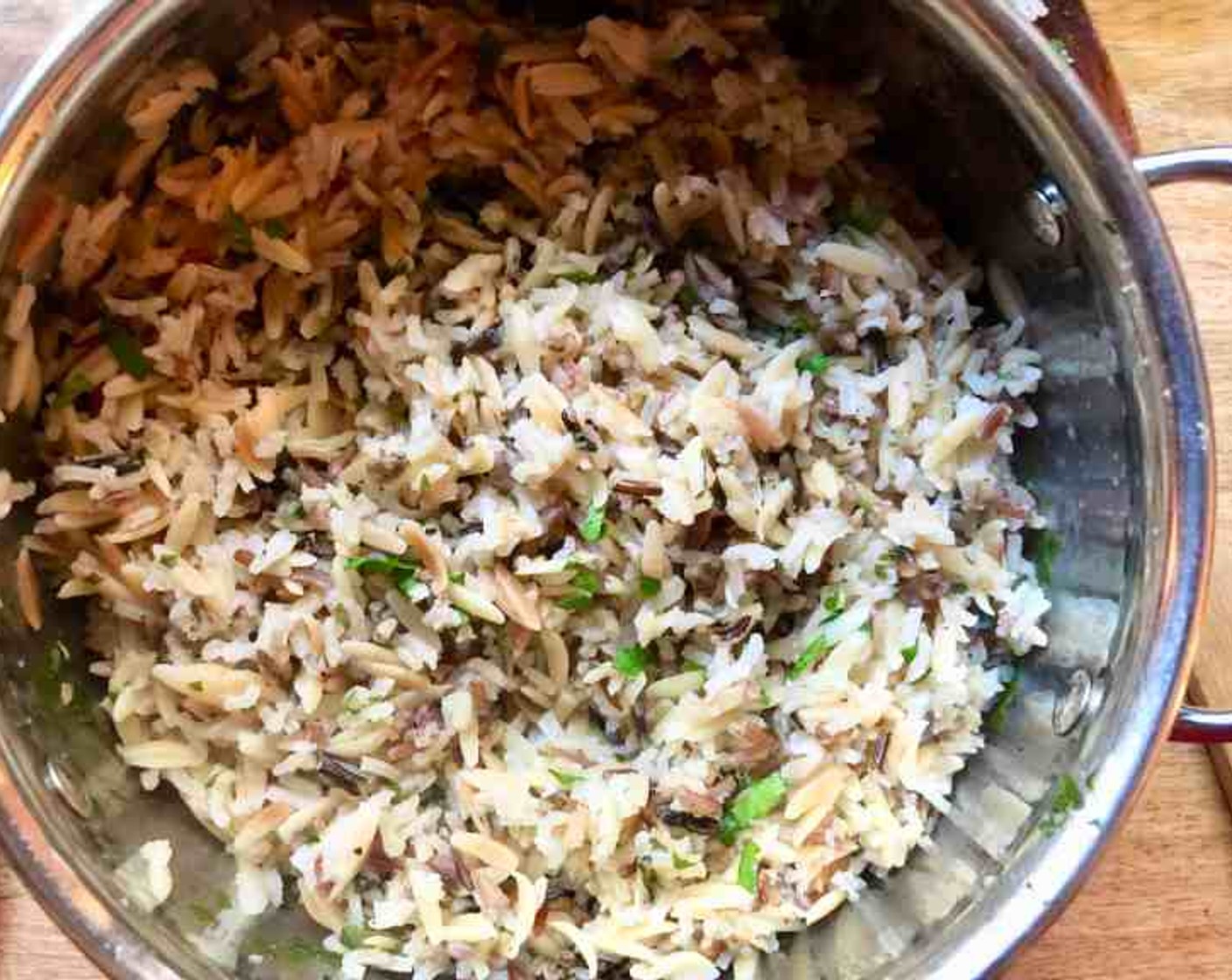 step 4 Stir in Fresh Parsley (4 Tbsp). Bring the mixture to a boil, cover, and reduce the heat to low. Cook 25-30 minutes or until the rice is fluffy. Set aside and keep warm.