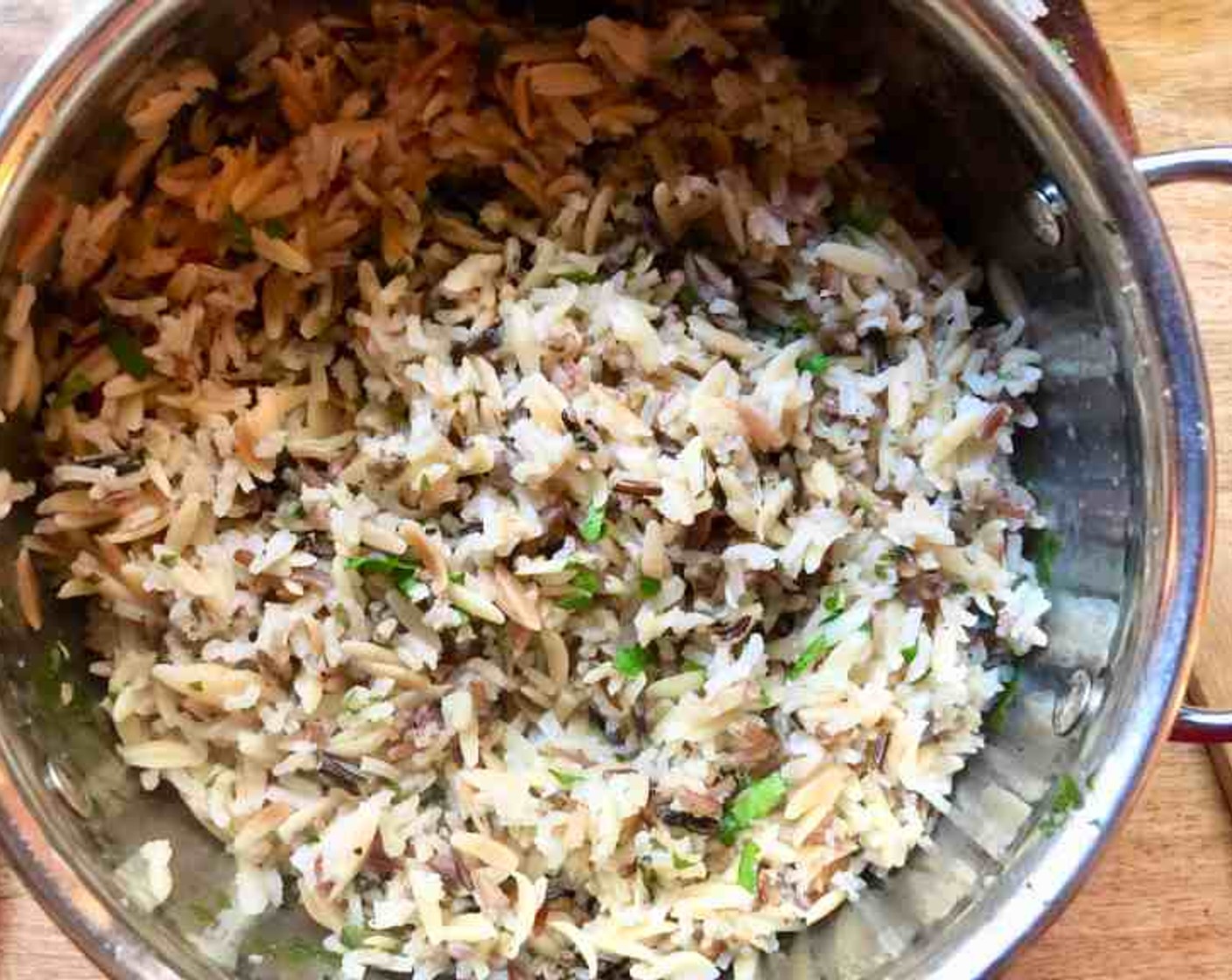 step 4 Stir in Fresh Parsley (1/4 cup). Bring the mixture to a boil, cover, and reduce the heat to low. Cook 25-30 minutes or until the rice is fluffy. Set aside and keep warm.