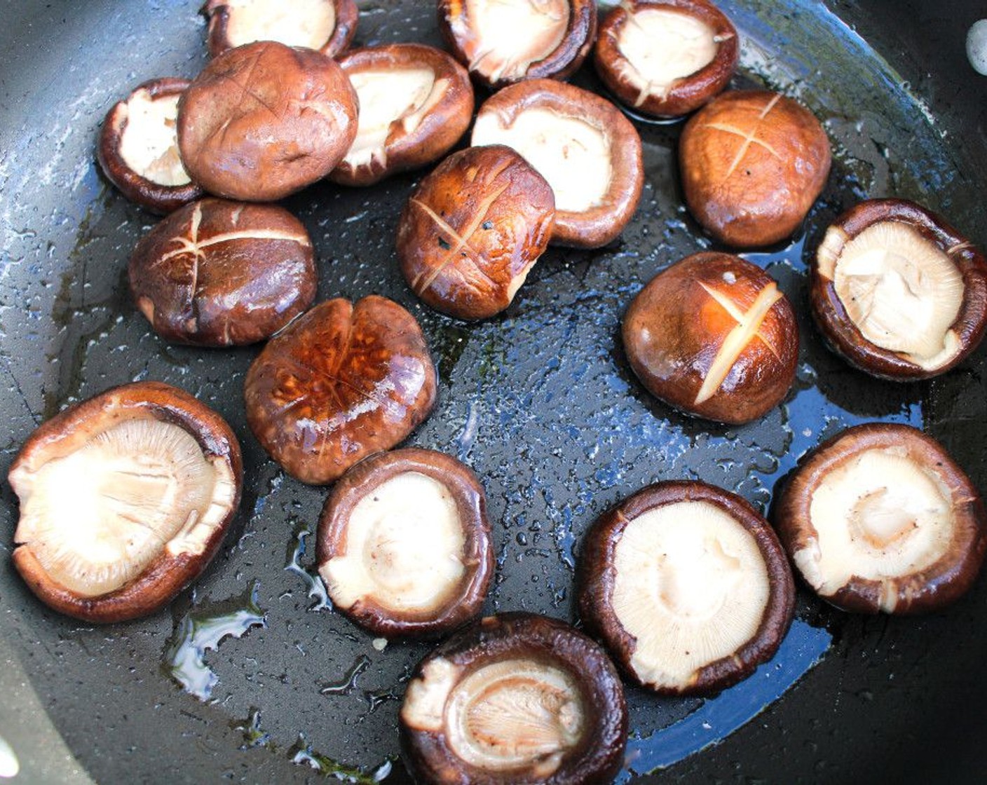 step 8 Saute the mushrooms in Peanut Oil (2 Tbsp) until they start to change color.