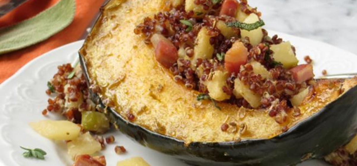 Quinoa and Apple Stuffed Acorn Squash Recipe | SideChef