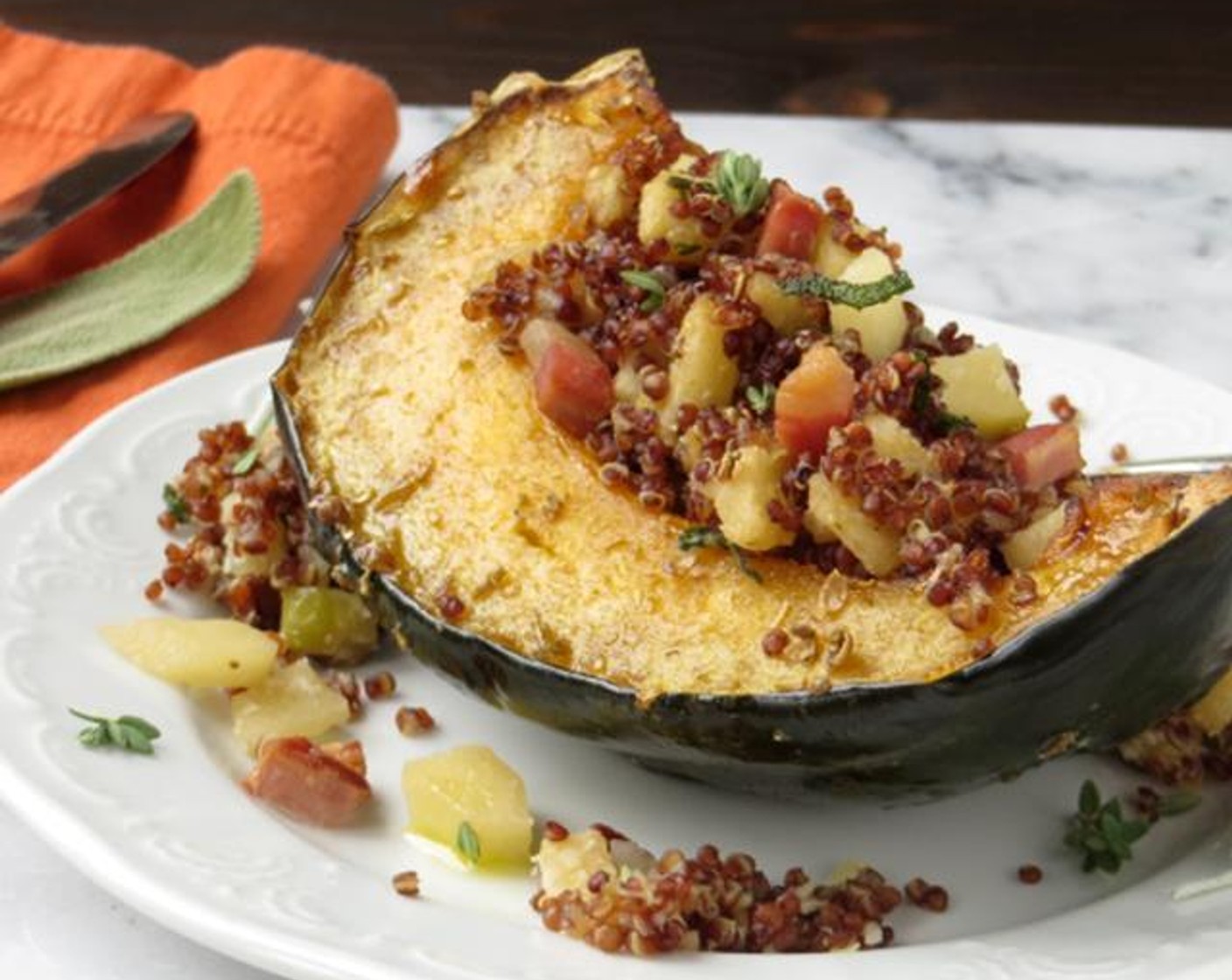 Quinoa and Apple Stuffed Acorn Squash