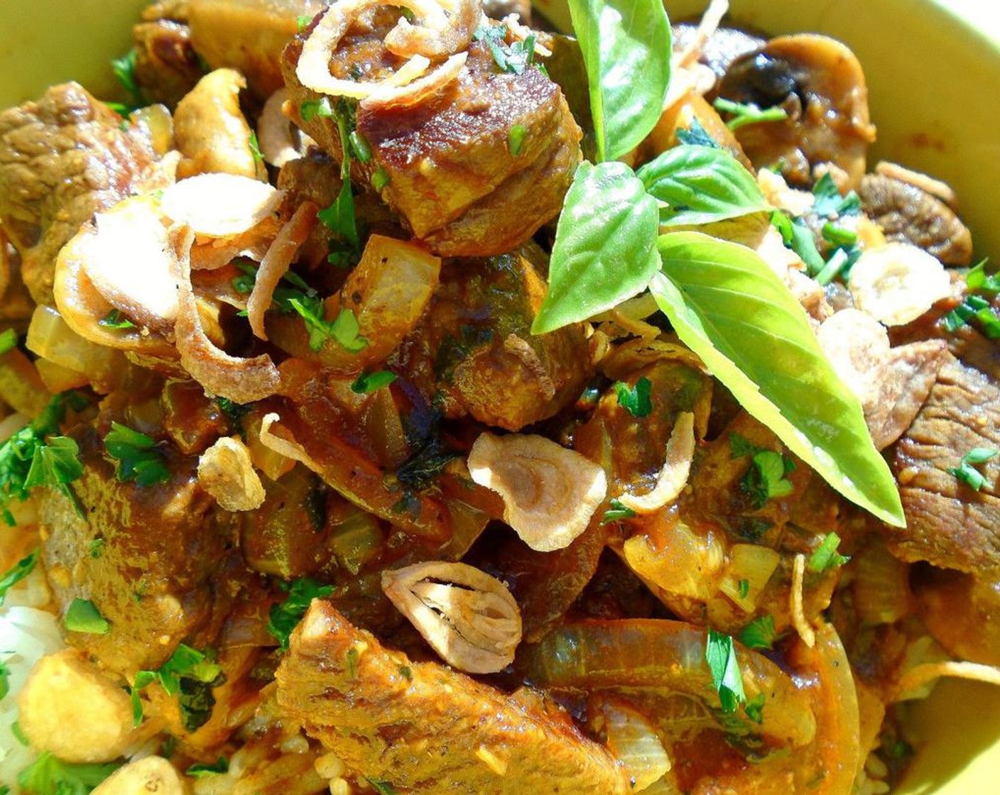 Curried Beef and Mushroom Buddha Bowl