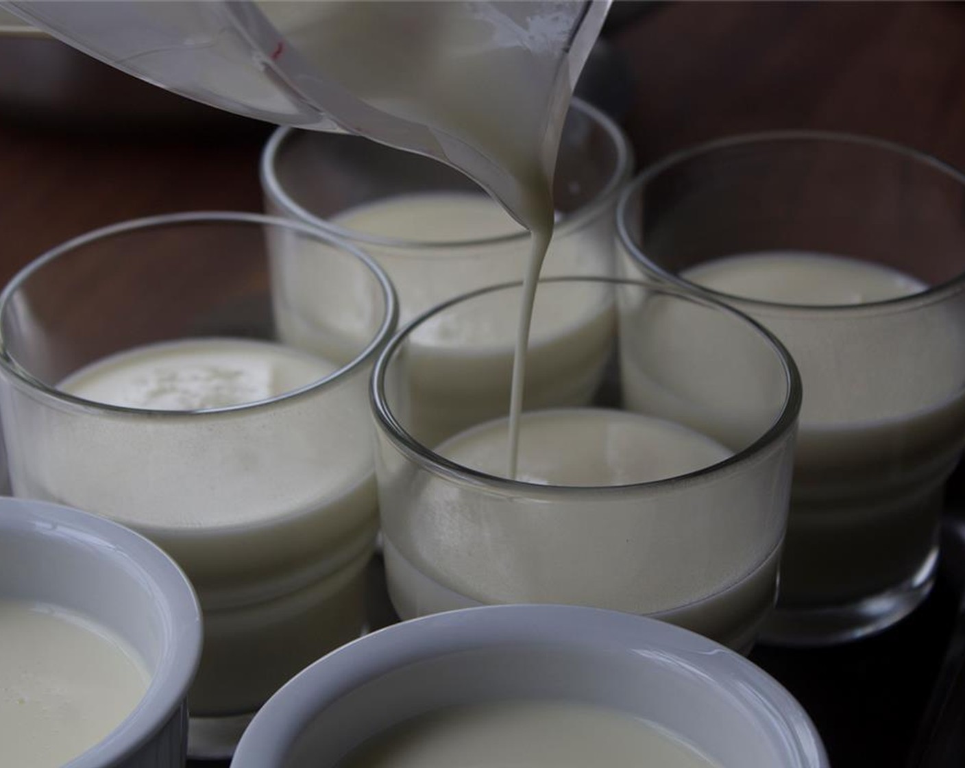 step 4 Pour the cream mixture into a pitcher and divide among six 6-ounce vessels, filling each about 1 inch from the top. Chill at least 3 hours, until set.