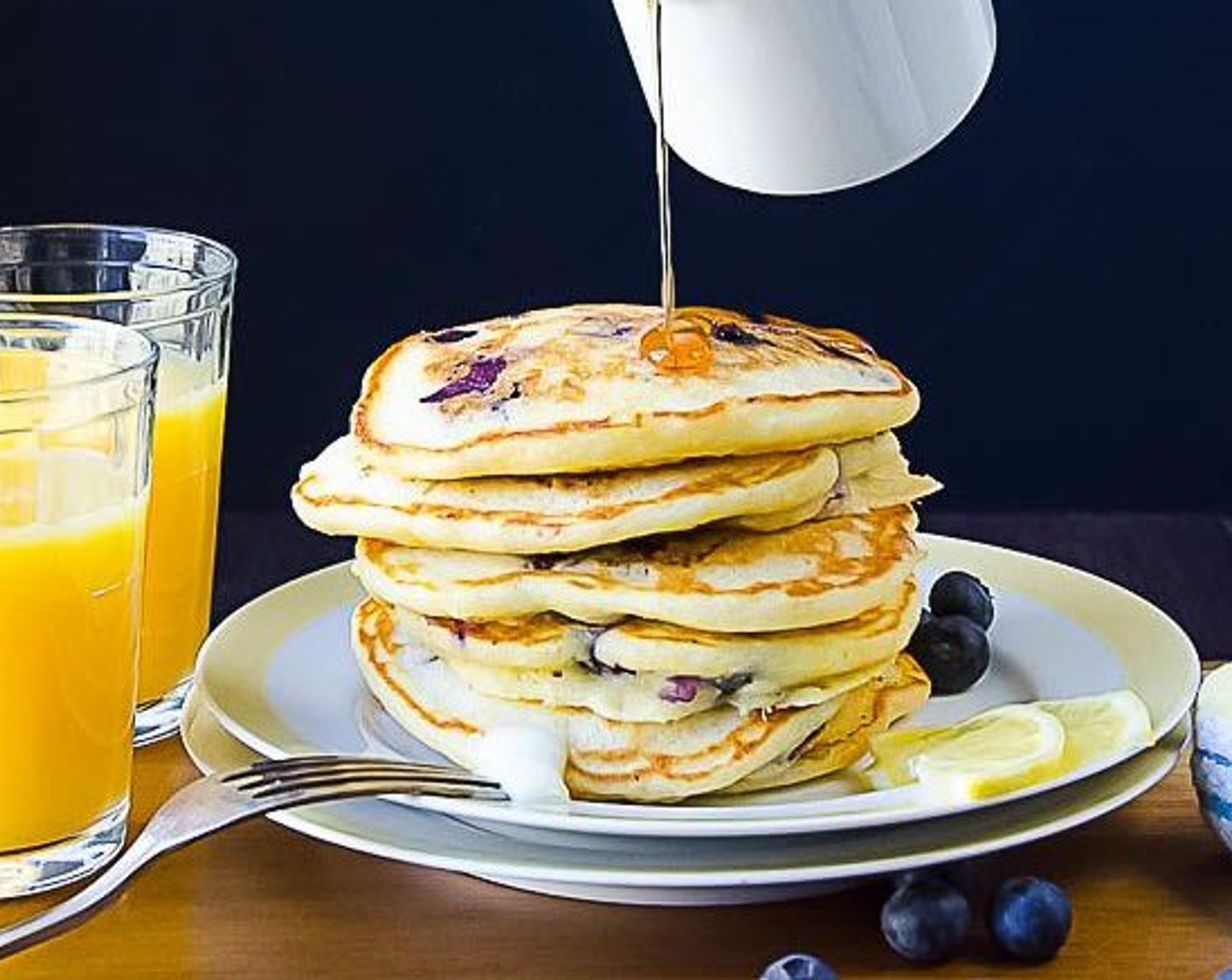 Blueberry Lemon Cornmeal Pancakes