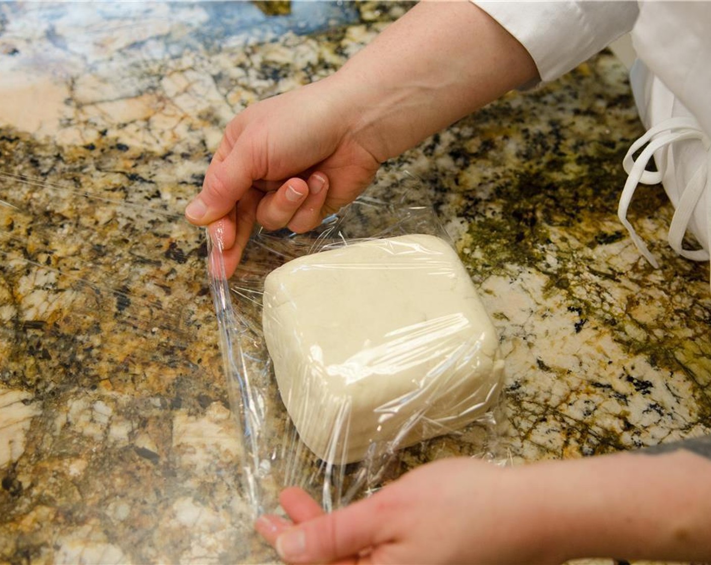 step 3 Form dough into a rectangle and wrap well in plastic wrap.  Chill at least 4 hours or overnight.