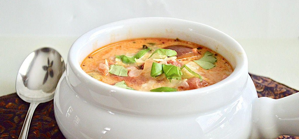 Creamy Parmesan Chicken Sausage Soup Recipe | SideChef