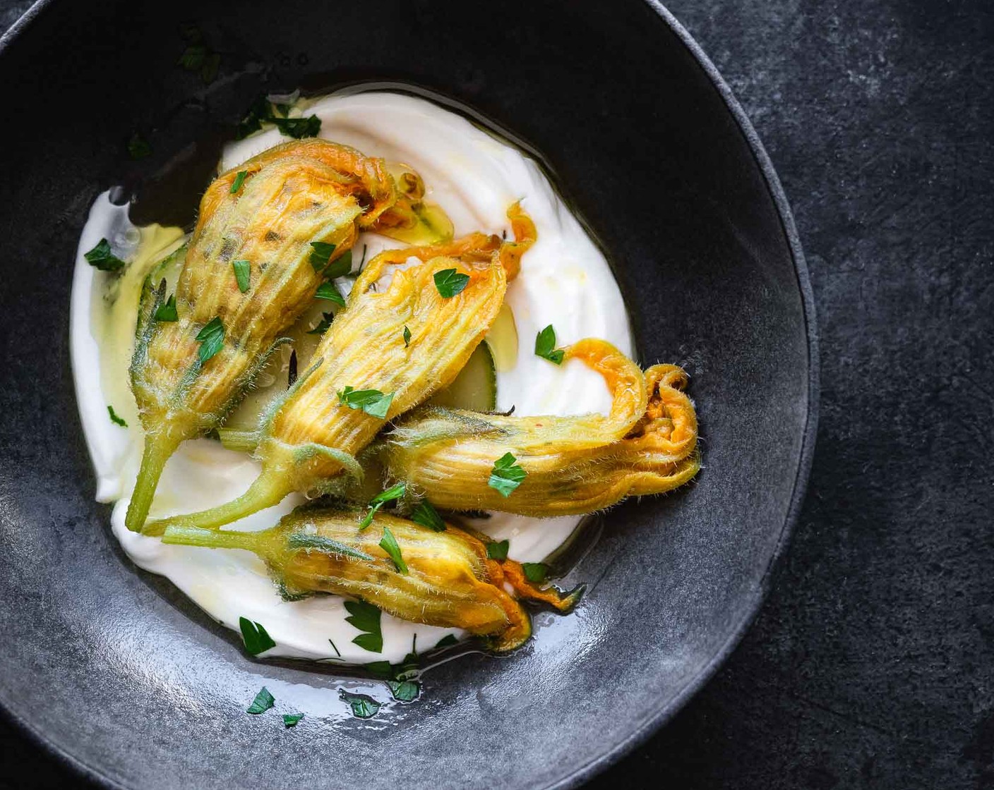 Greek Squash Blossoms with Rice